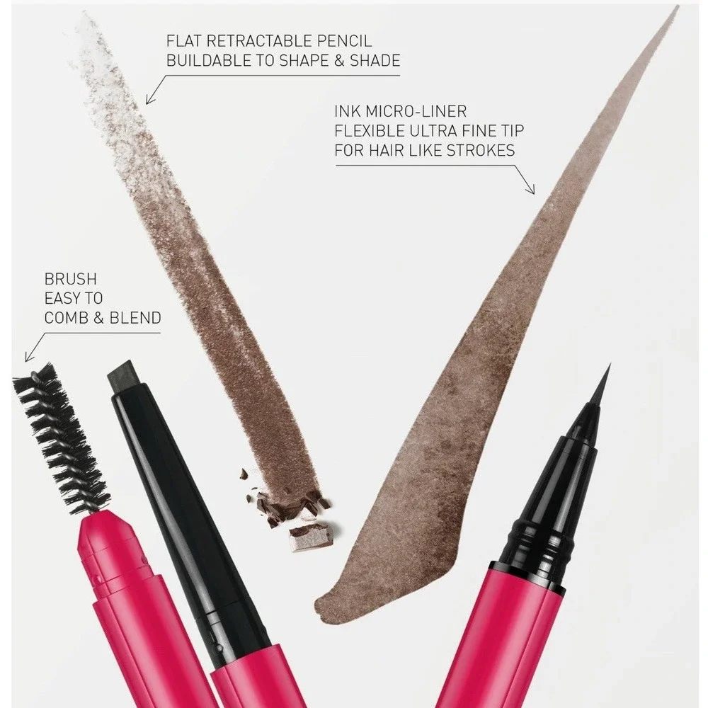 Valentino Beauty Triple Brow Trio Eyebrow Filler Liner‎ Pencil 02 BROWN